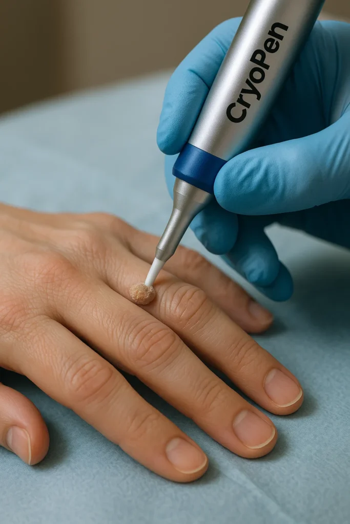 example of cryopen wart removal Chelmsford treatment on a persons finger