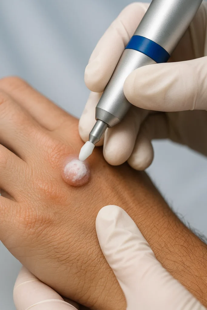 example of wart removal Chelmsford using cryopen