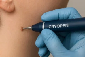 Person receiving skin tag removal Chelmsford